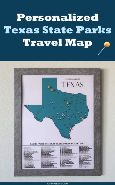 Personalized Texas State Parks Travel Map
